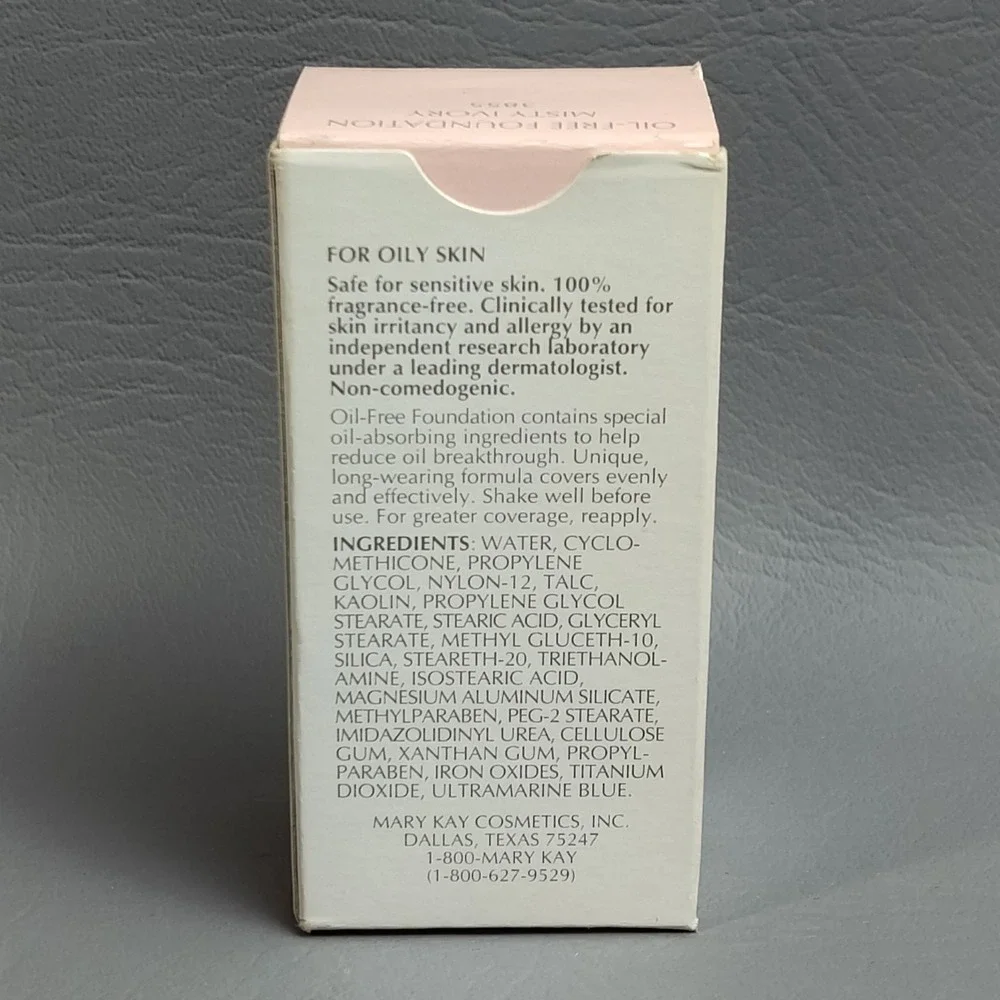Mary Kay Oil Free Liquid Foundation Misty Ivory 3855 NEW NOS 100% Fragrance Free